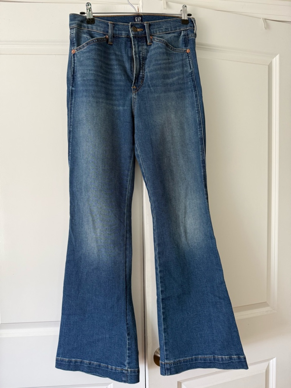 GAP Women's Medium Blue High-Rise Flare Jeans